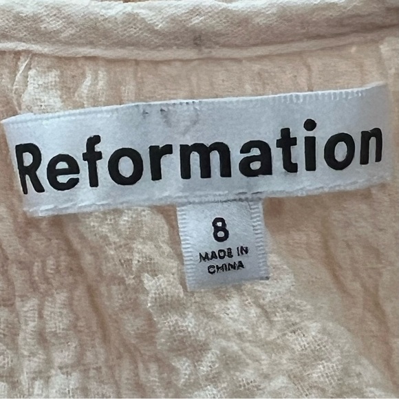 Reformation NWT Milana Blush Crepe Cotton Scoop Neck Long Sleeve Maxi Dress 8 - Picture 15 of 16